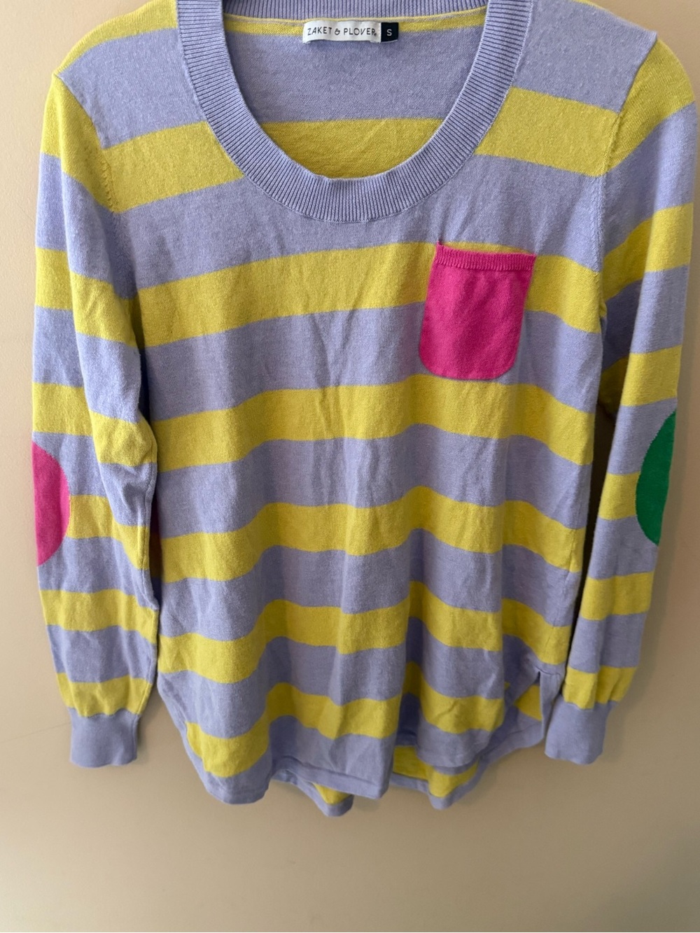 Zaket and Plover Multi Stripe color block  Sweater size Small